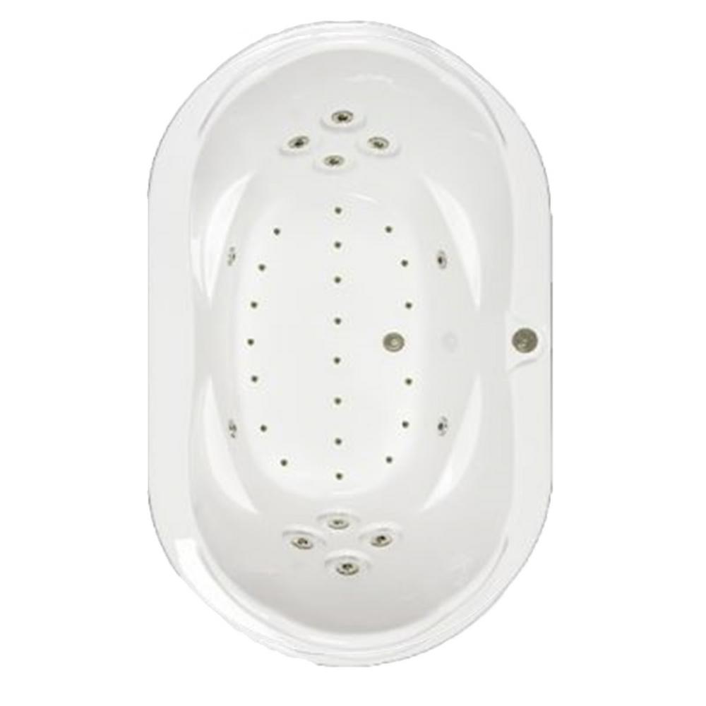 Comfortflo 73 in. Acrylic Oval Dropin Air and Whirlpool Bath Bathtub in WhiteC7343 Premier