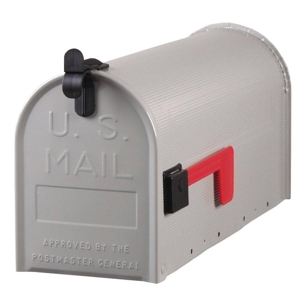 Gibraltar Mailboxes Standard Steel Ribbed Post Mount Mailbox In Grey   Grays Gibraltar Mailboxes Post Mount Mailboxes St100000 64 1000 