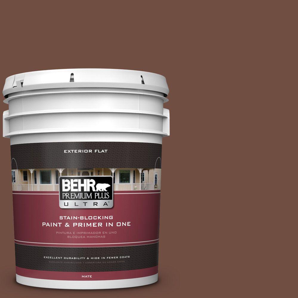 BEHR Premium Plus Ultra 5gal. N1607 Brown Velvet Flat Exterior Paint