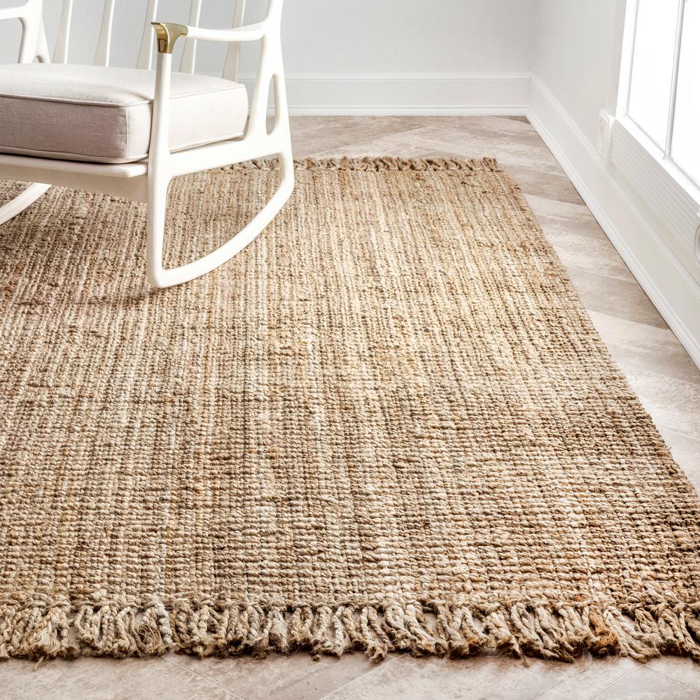 Nuloom Natura Chunky Loop Jute Tan 8 Ft X 10 Area Rug Nccl01