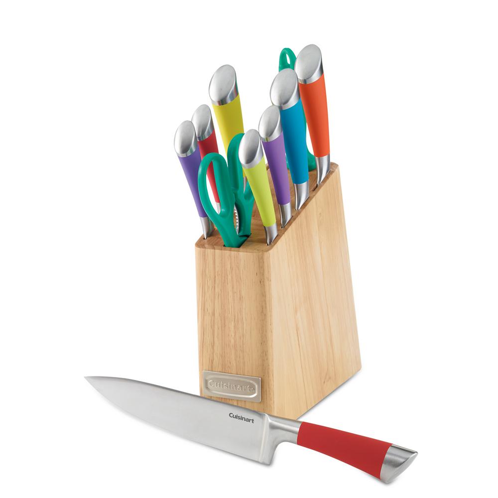Cuisinart Knife Set 11Piece Cutlery MultiColored Handles Sharp Steel