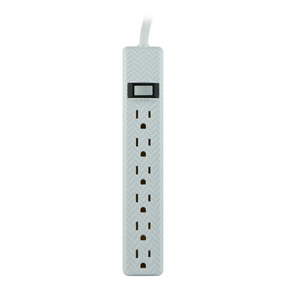 Power Gear 4 ft. 6Outlet Low Profile Power Strip, Herringbone26601 The Home Depot