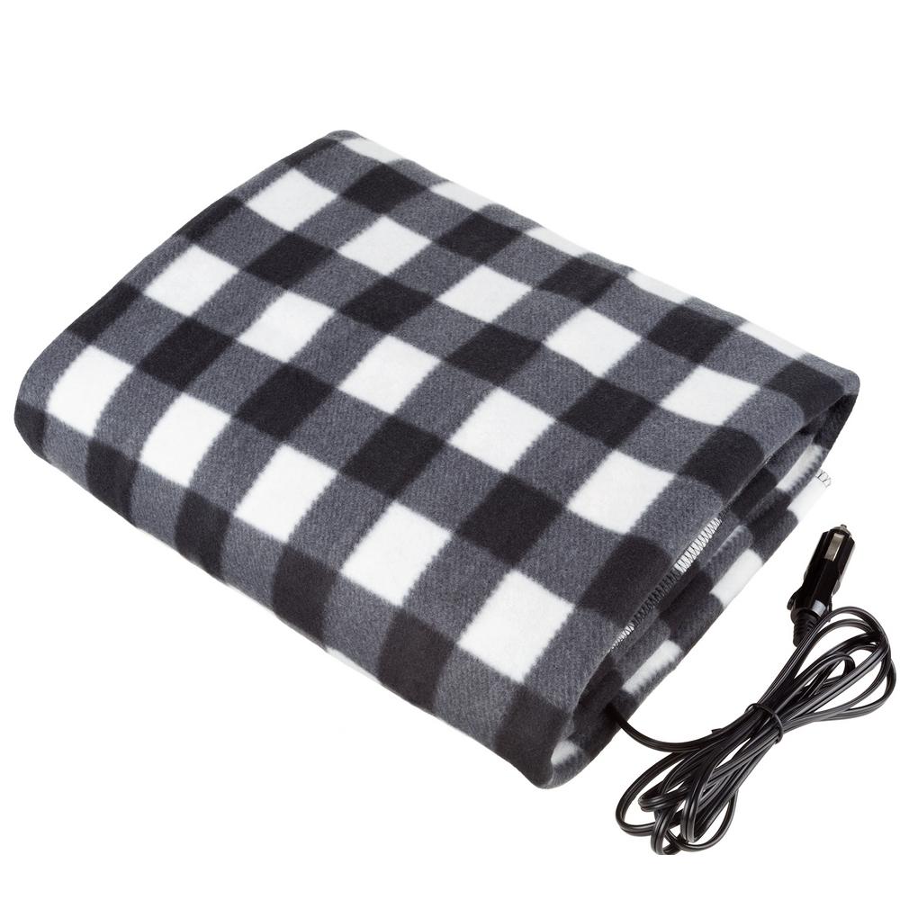 Stalwart Black Plaid Polyester Electric Throw Blanket Hw6000001 Stalwart Black Plaid Polyester Electric Throw Blanket