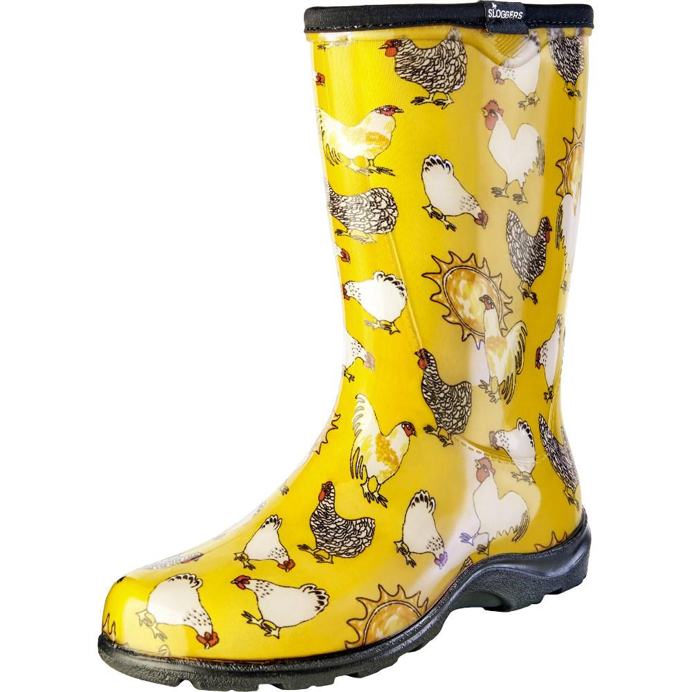 yellow rain boots size 8