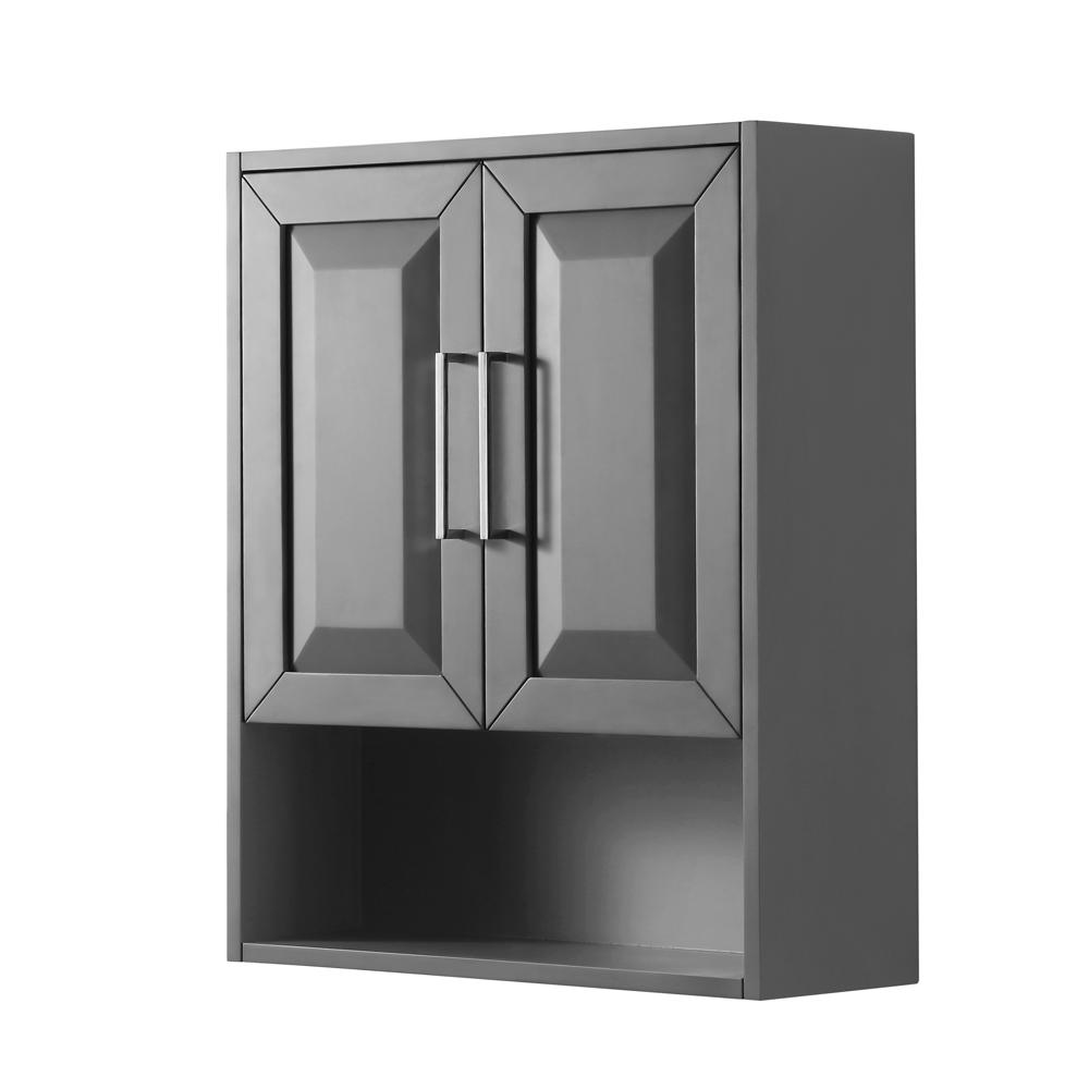 Wyndham Collection Daria 25 In W X 30 In H X 9 In D Bathroom Storage Wall Cabinet In Dark Gray Wcv2525wckg The Home Depot