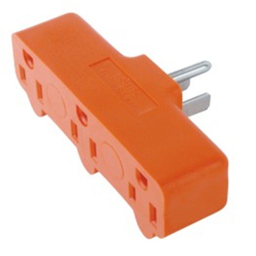Commercial Electric 15 Amp Heavy Duty Triplex Outlet, OrangeLT6 The