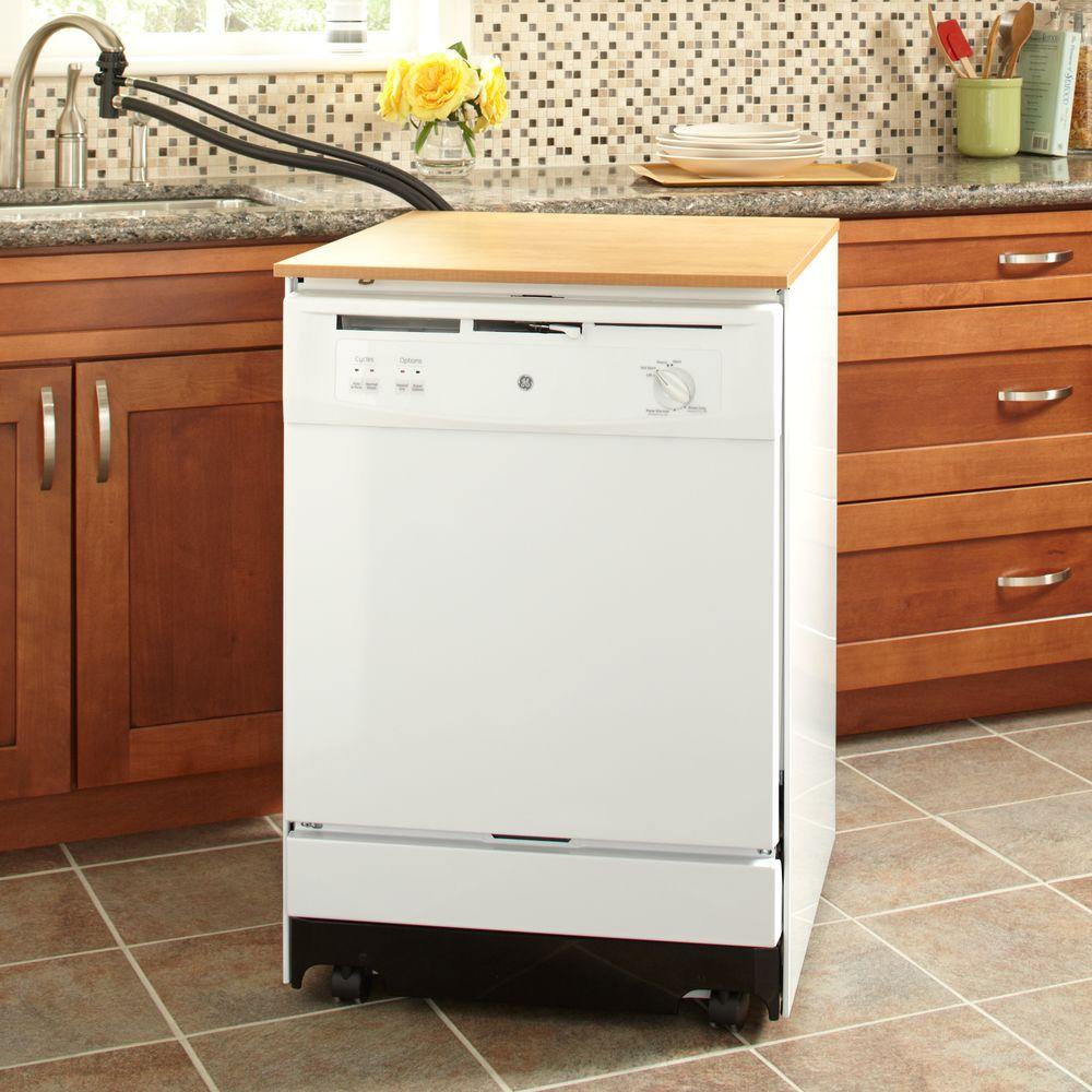 GE Convertible Portable Tall Tub Dishwasher in White-GSC3500DWW ...
