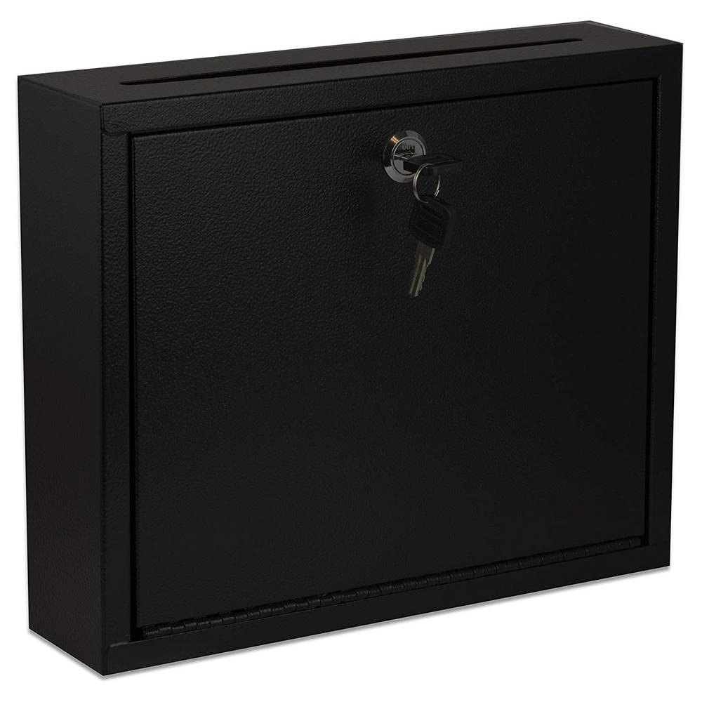 Adiroffice Large Size Black Steel Multi Purpose Drop Box 631 03 Blk The Home Depot