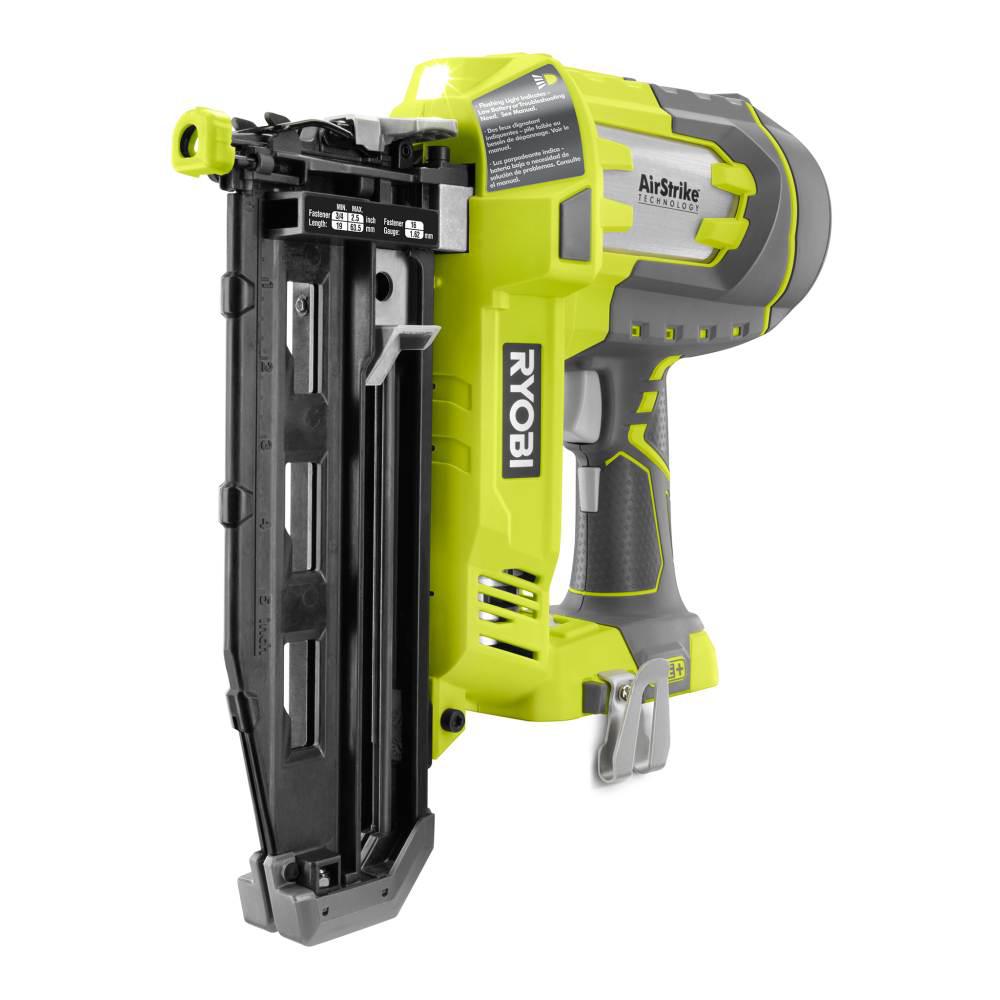 18-Volt ONE+ Lithium-Ion Cordless AirStrike 16-Gauge Cordless Straight Finish Nailer (Tool Only) with Sample Nails