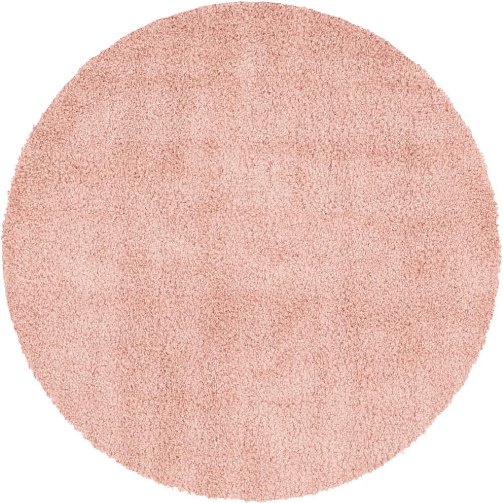Unique Loom Davos Shag Dusty Rose Pink 6 ft. x 6 ft. Round Area Rug