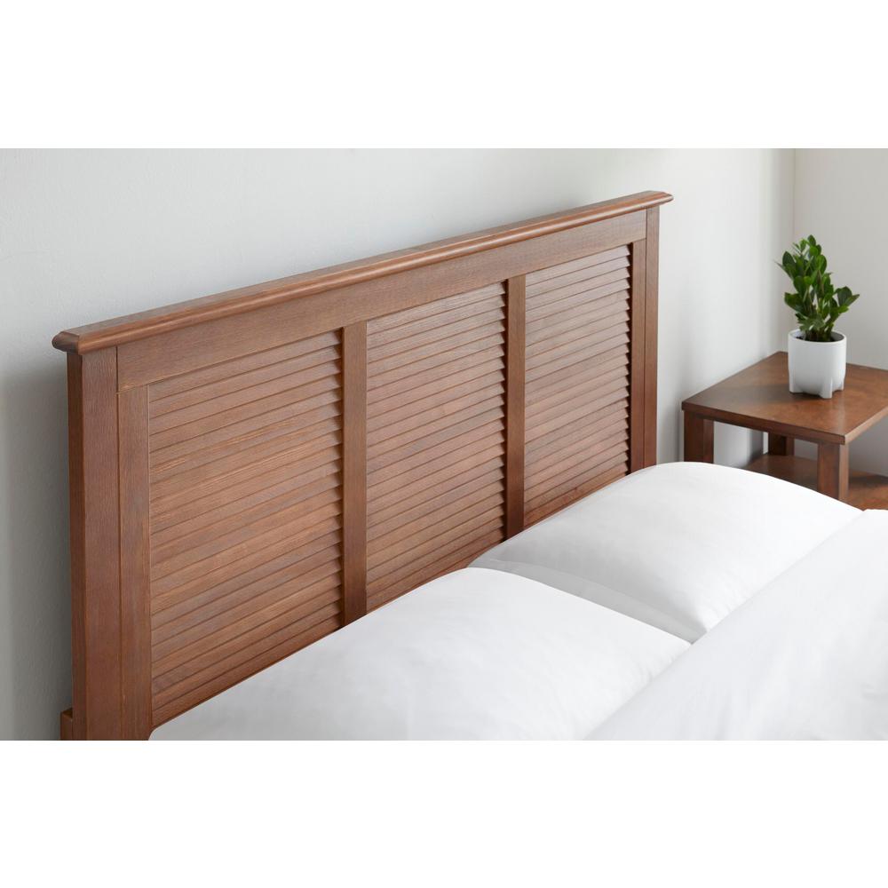 Stylewell Dorstead Walnut Finish Queen Size Shutter Back Headboard 62 In W X 48 In H Xmb2009 Hb Only The Home Depot