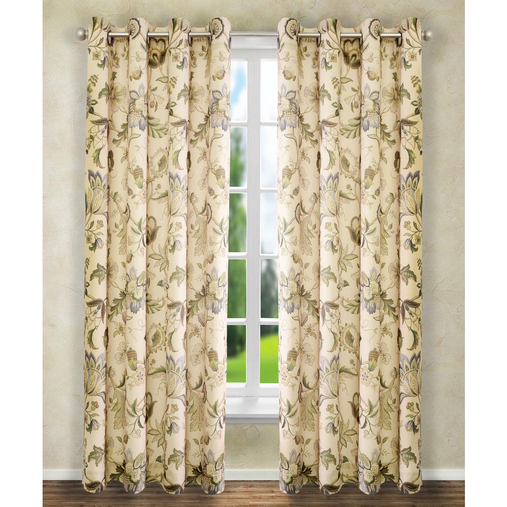Brissac 50 In W X 84 In L Polyester Floral Lined Grommet Panel