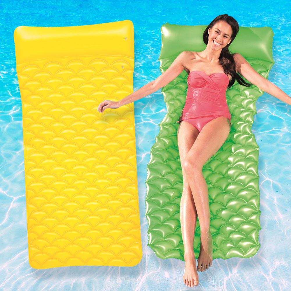 Bestway Float N Roll Green And Yellow Air Mat Pool Float 2 Pack