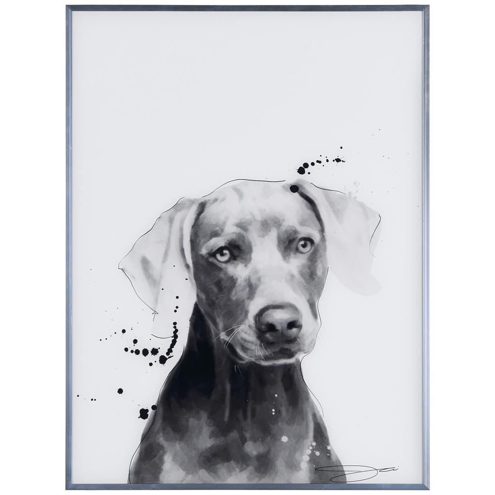 WEIMARANA GOTHIC DYE SUBLIMATION PRINTED WHITE T-SHIRT DOGS QUIRKY PAINTING