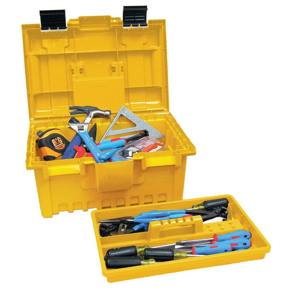Plano Power Tool Box 19/" Portable Durable Toolbox w// Tray in Yellow