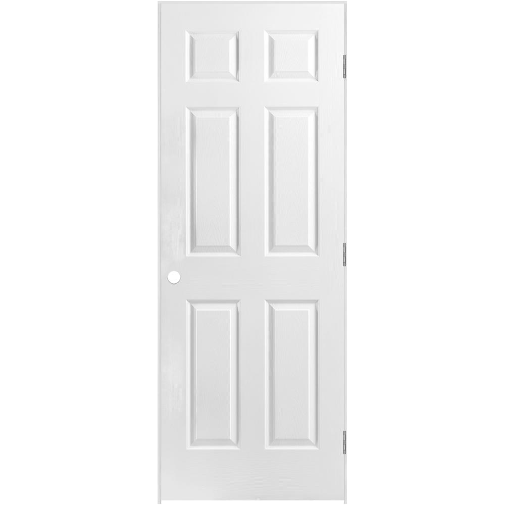 Masonite 24 in. x 80 in. Primed Textured 6-Panel Hollow Core Composite