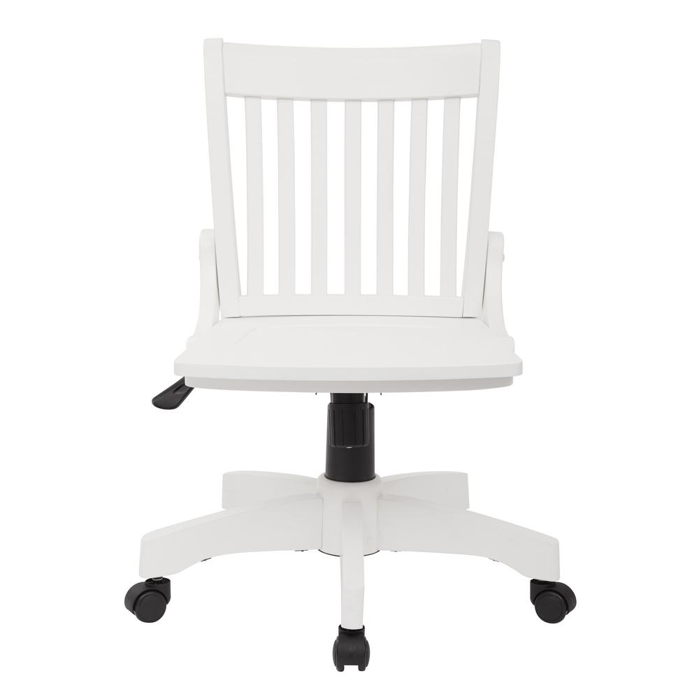 Osp Home Furnishings Deluxe White Wood Bankers Chair 101wht