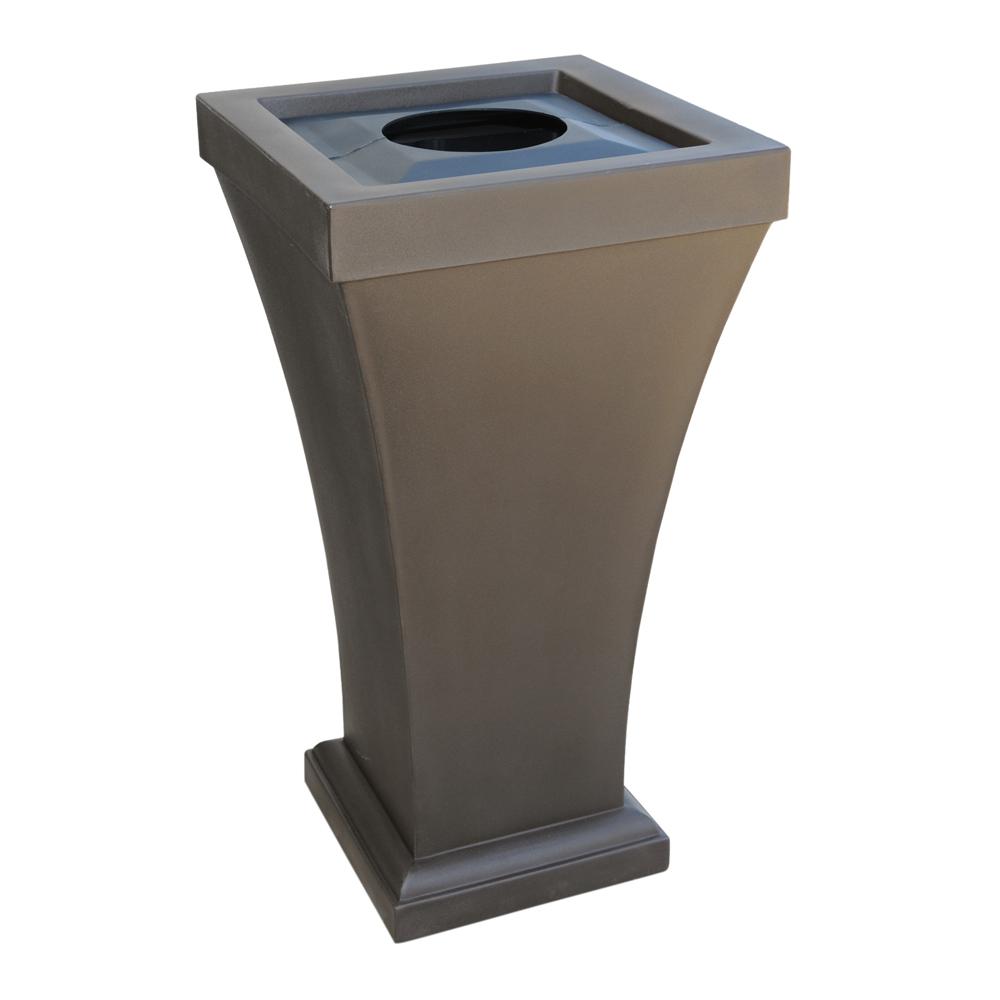 Dark Brown Wood Trash Cans Recycling The Home Depot Espresso Trash Can