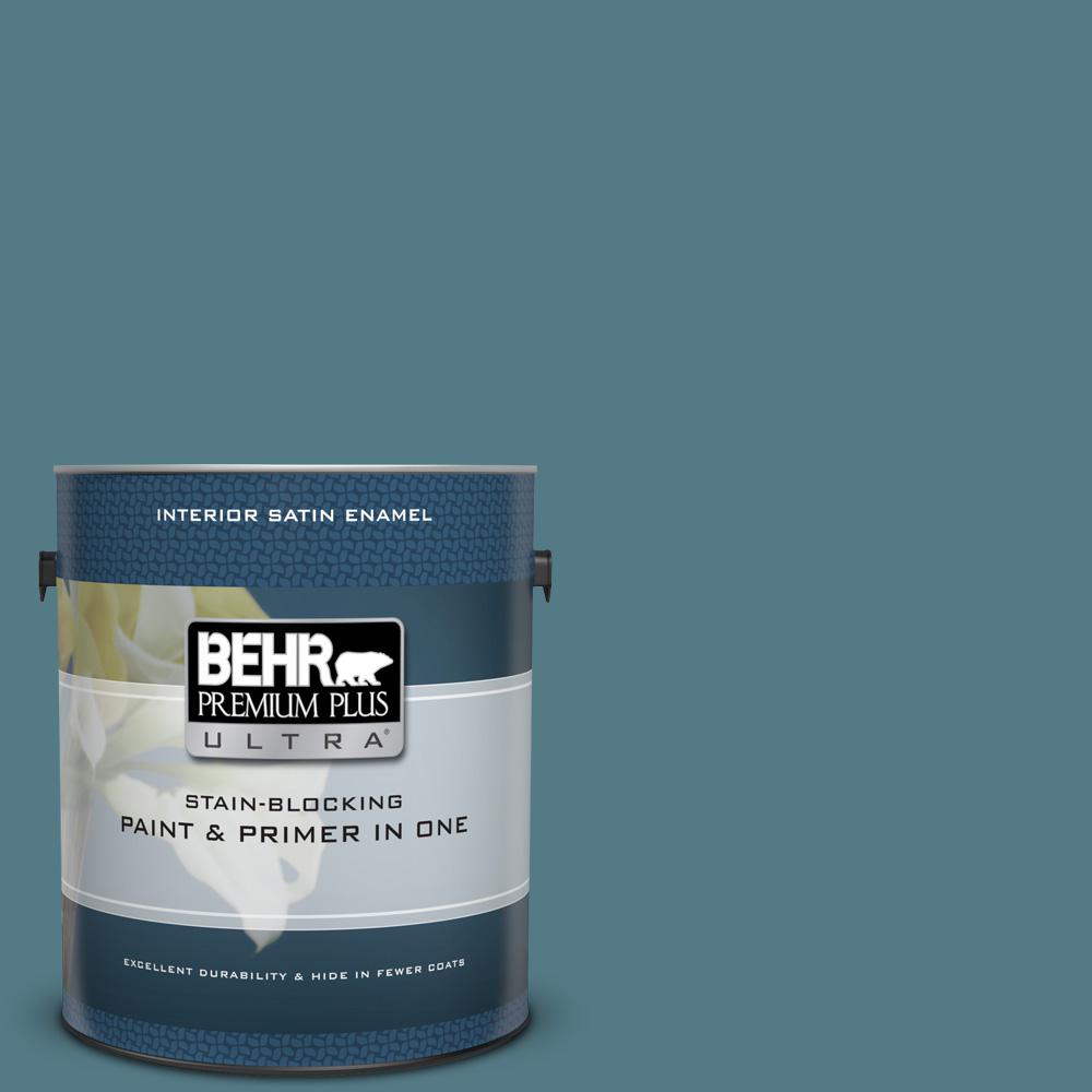 Behr Premium Plus Ultra 1 Gal 540f 5 Smokey Blue Satin Enamel