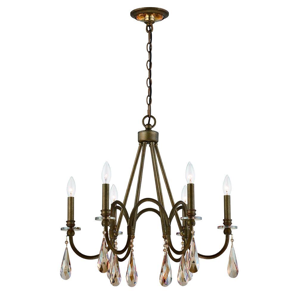 Easylite 6 Light Bronze Chandelier 25659 Hb The Home Depot Easylite 6 Light Bronze Chandelier