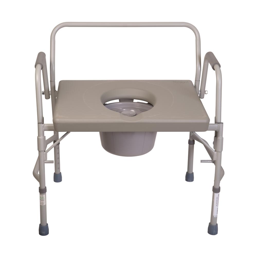 Dmi Extra Wide Heavy Duty Drop Arm Commode In Steel 802 1203 0300