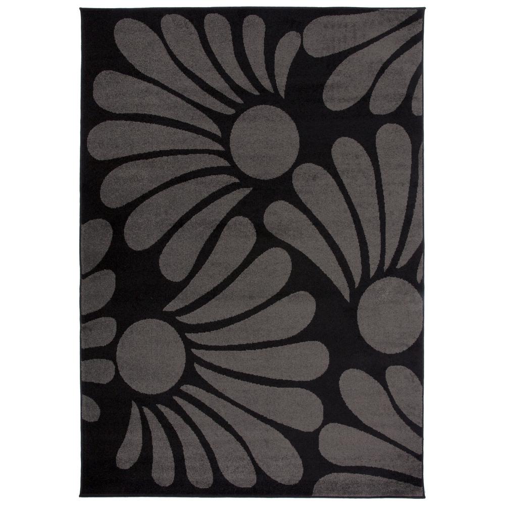 World Rug Gallery Modern Large Fl Pattern Area 7 10 X World Rug Gallery Modern Large Fl Pattern Area 7 10 X Black 955black8x10 The Home Depot