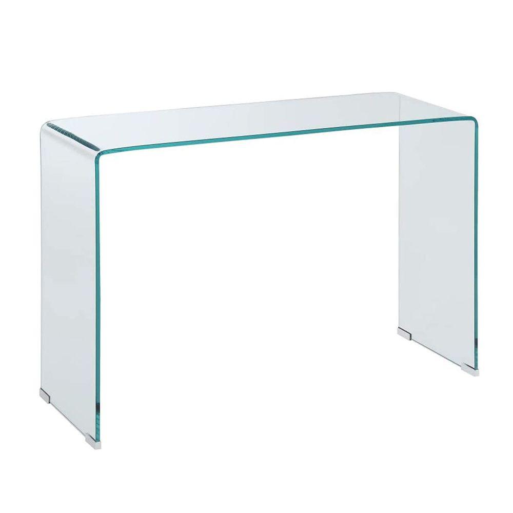 Benjara Contemporary Style Minimal Clear Glass Sofa TableBM184942 The Home Depot
