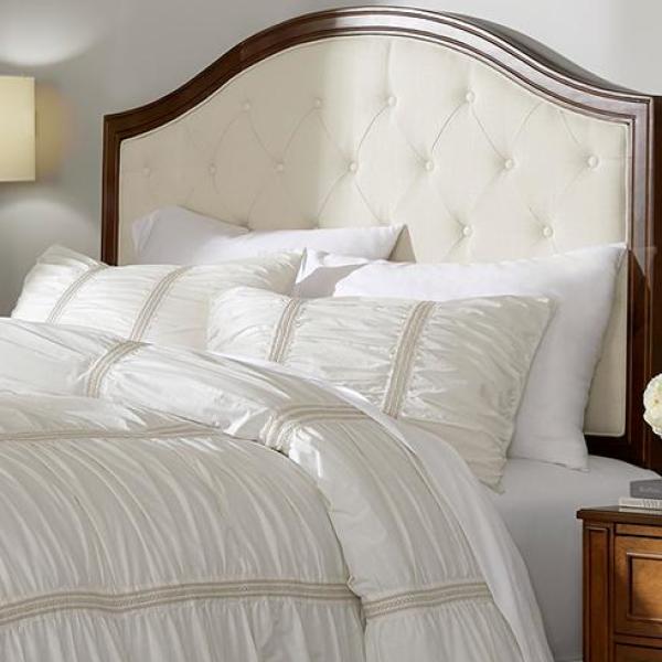 Home Decorators Collection Romany 3 Piece Ivory Cotton Ruched King