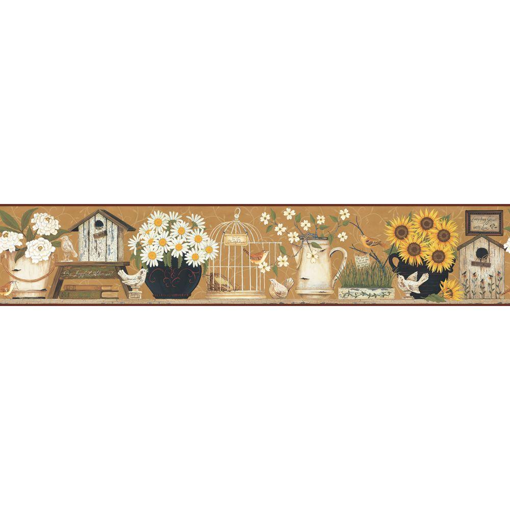 York Wallcoverings Garden Shelf Wallpaper BorderCB5546BD The Home Depot