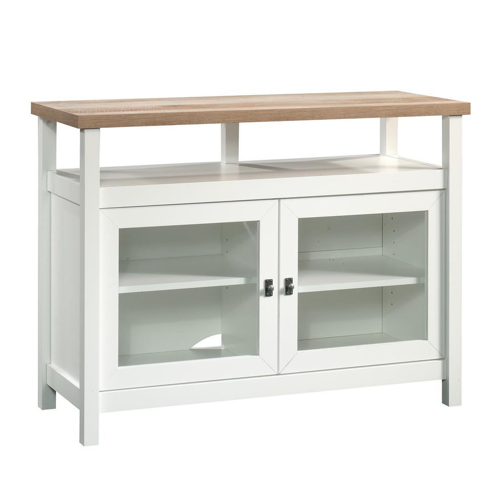 Sauder Cottage Road Soft White Tv Stand With Doors 422044 The Home