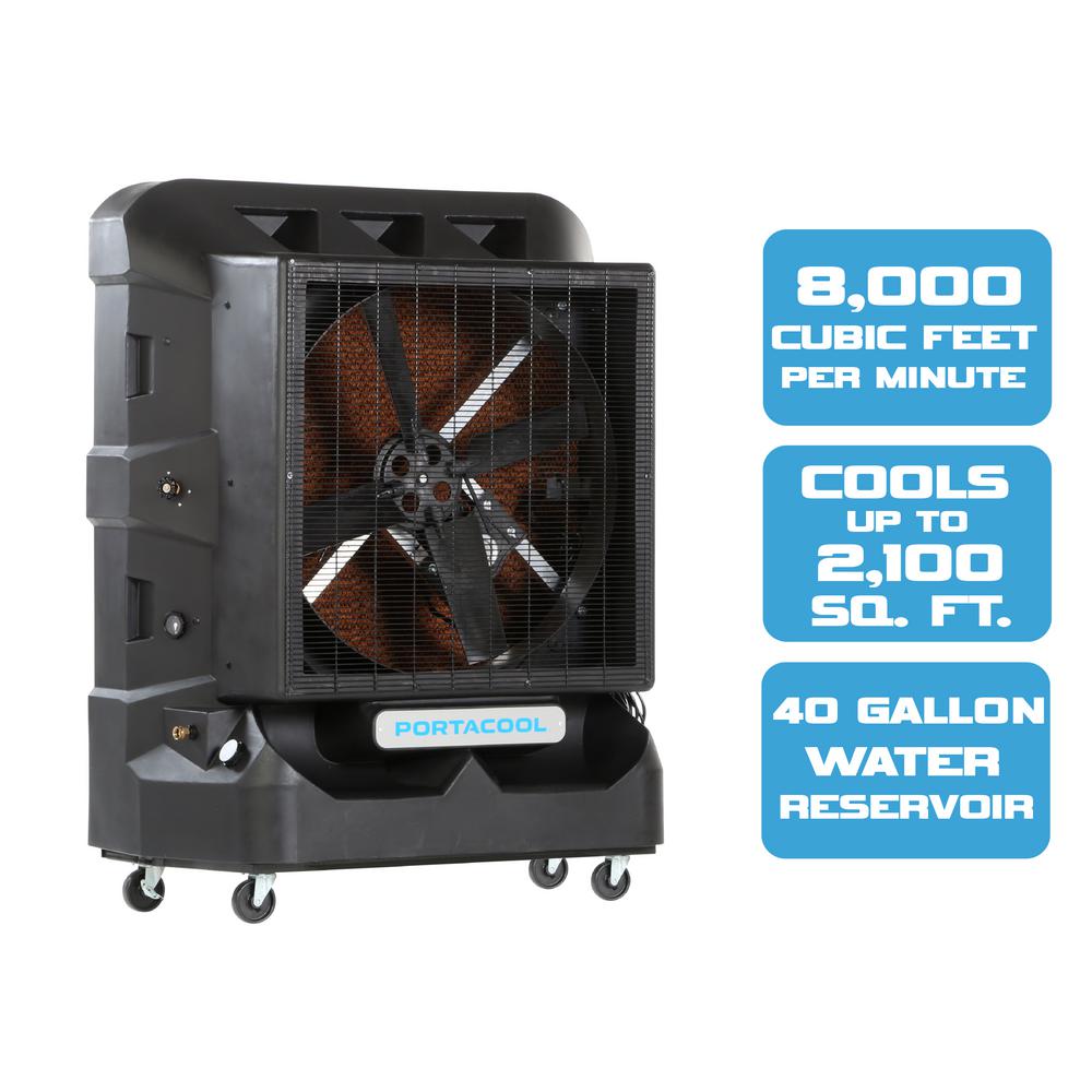 portacool evaporative coolers heating, venting \u0026 cooling the Port a Cool Motor cyclone 160 8000 cfm 1 speed portable evaporative cooler for 2100 sq ft