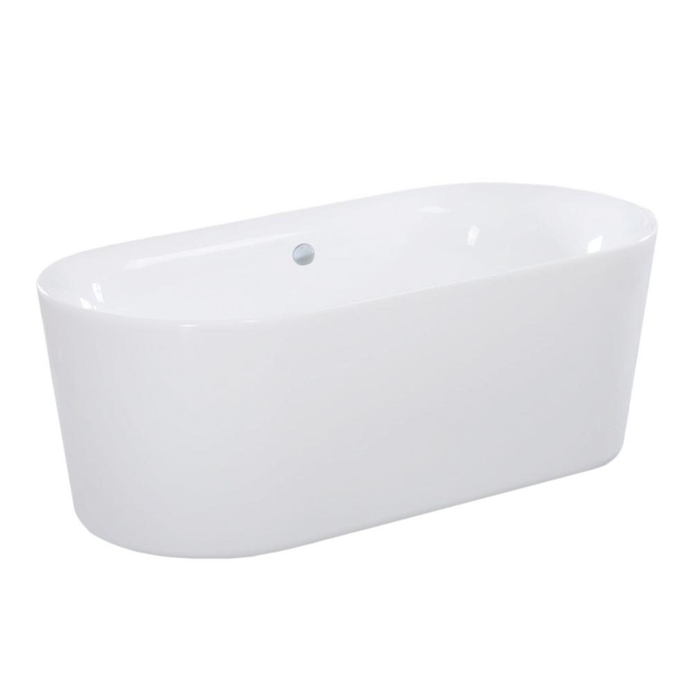 Maykke Dewey 5 ft. Acrylic Flatbottom NonWhirlpool Bathtub in White