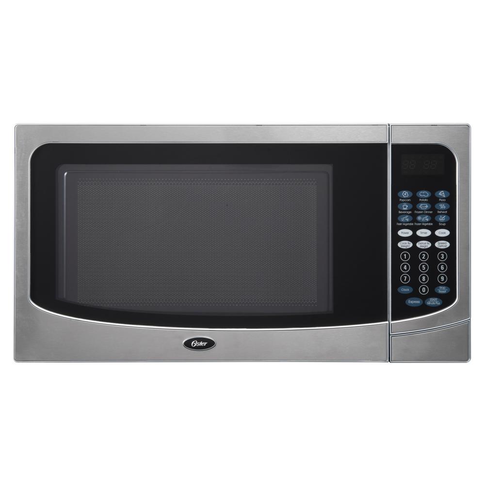 Oster Countertop Microwave Stainless Steel Silver 1 6 Cu Ft 1000