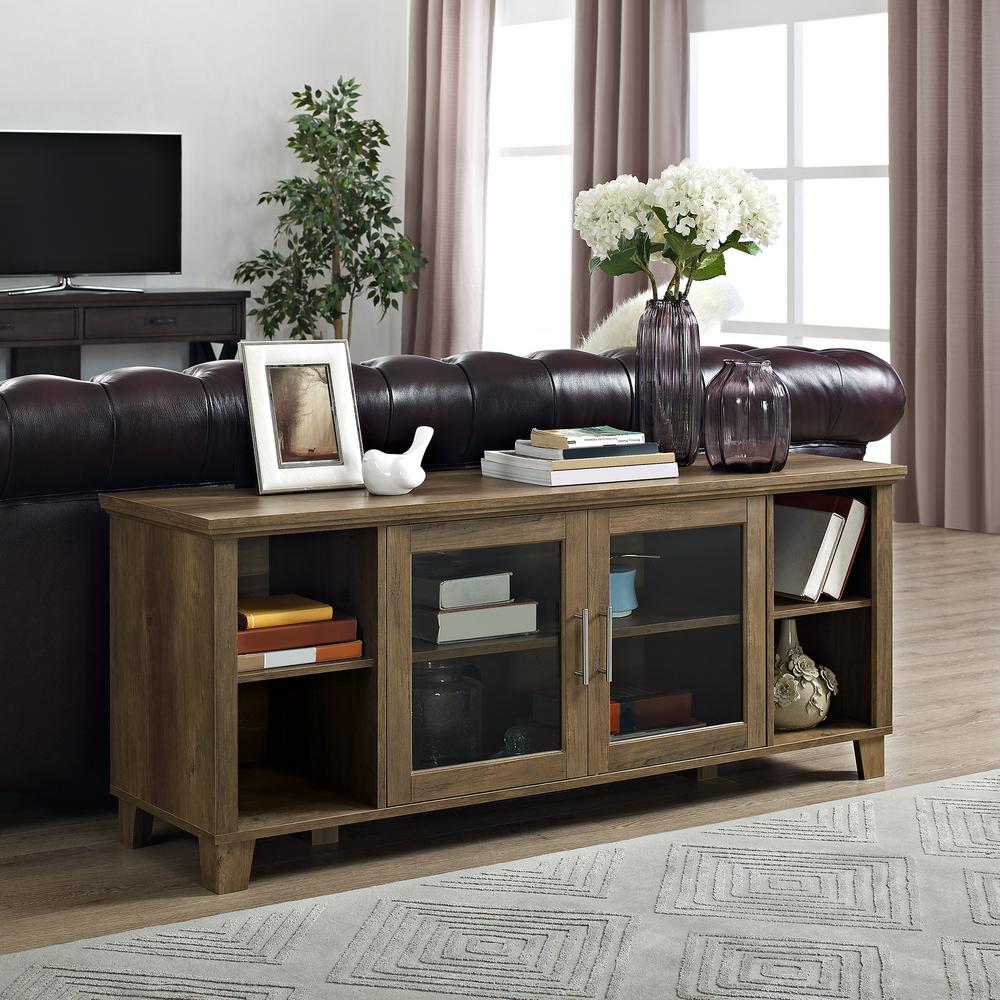 Walker Edison Furniture Company Columbus Rustic Barnwood Tv Stand Columbus Rustic Barnwood Tv Stand With Middle Doors