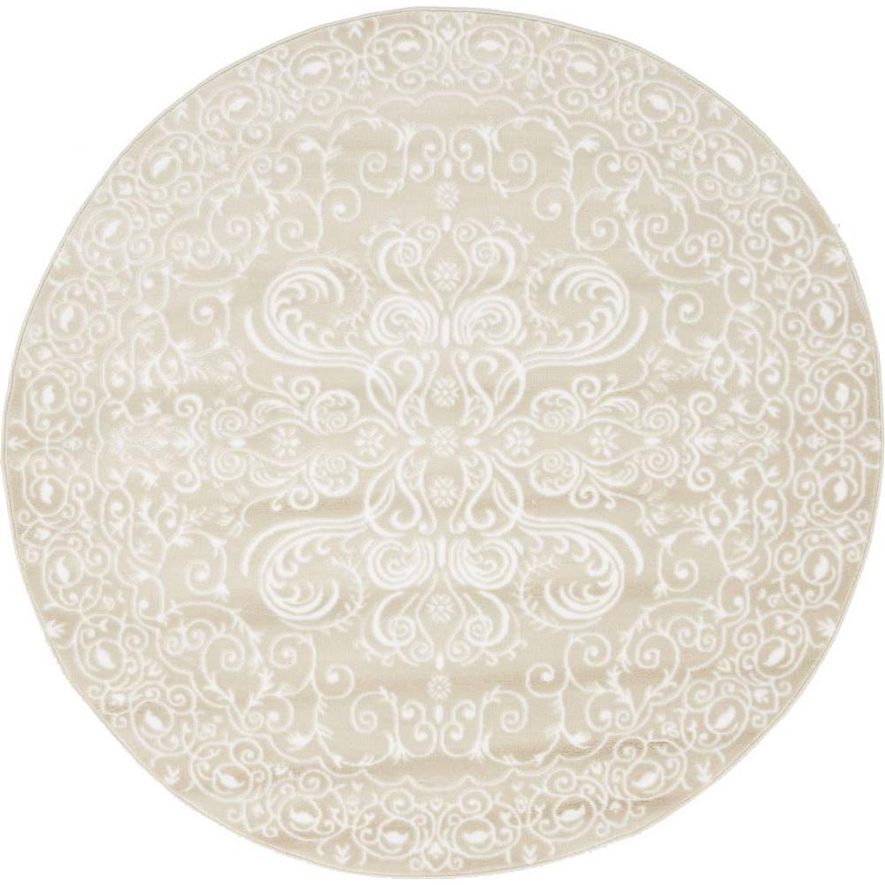 Unique Loom Rushmore Adams Snow White 5 0 X Round Rug