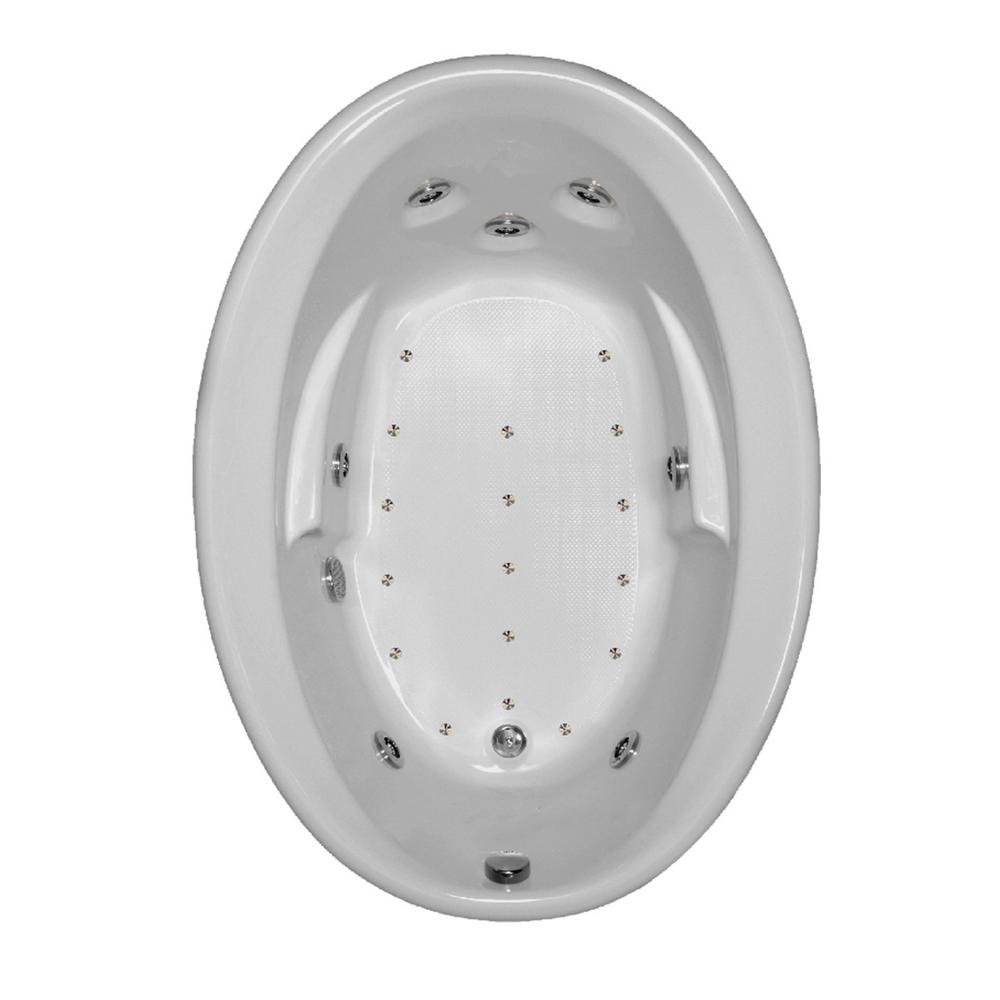 Comfortflo 60 in. Acrylic Oval Dropin Air and Whirlpool Bathtub in