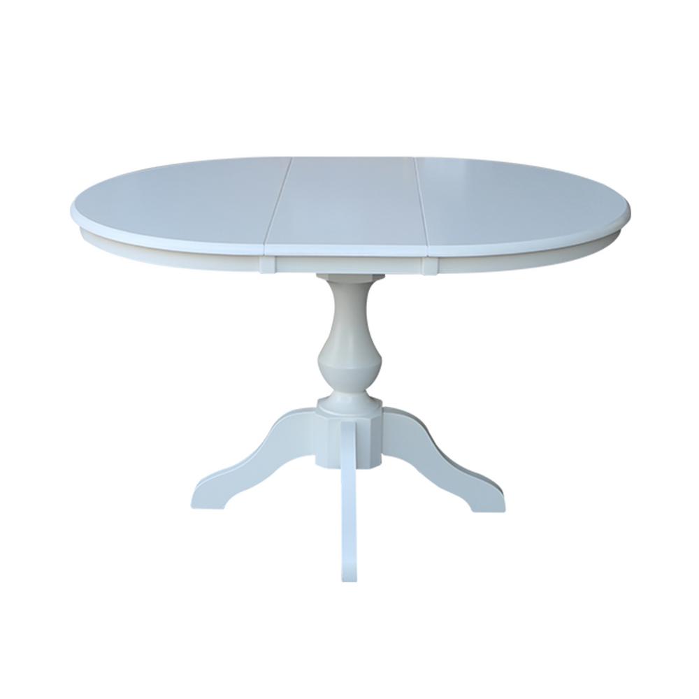 International Concepts Hampton White Solid Wood Oval Extension Dining Table K08 36rxt 11b The Home Depot