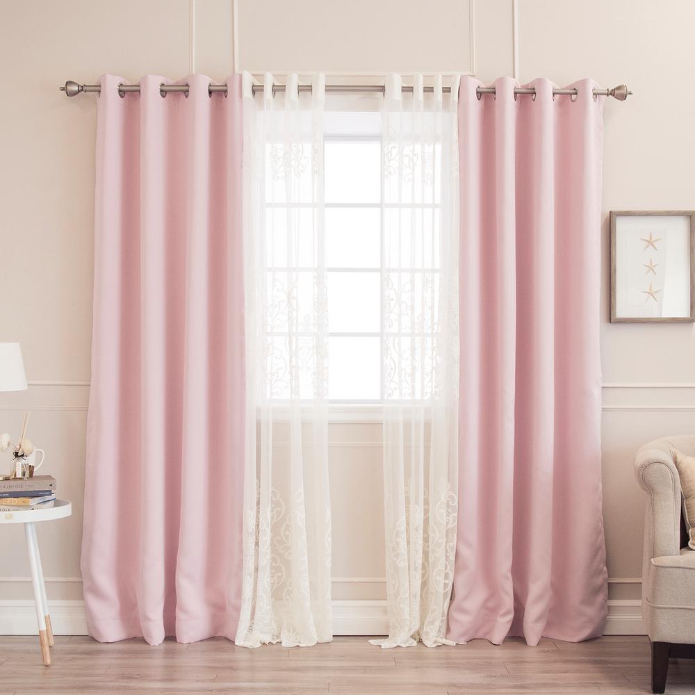 light pink curtains blackout
