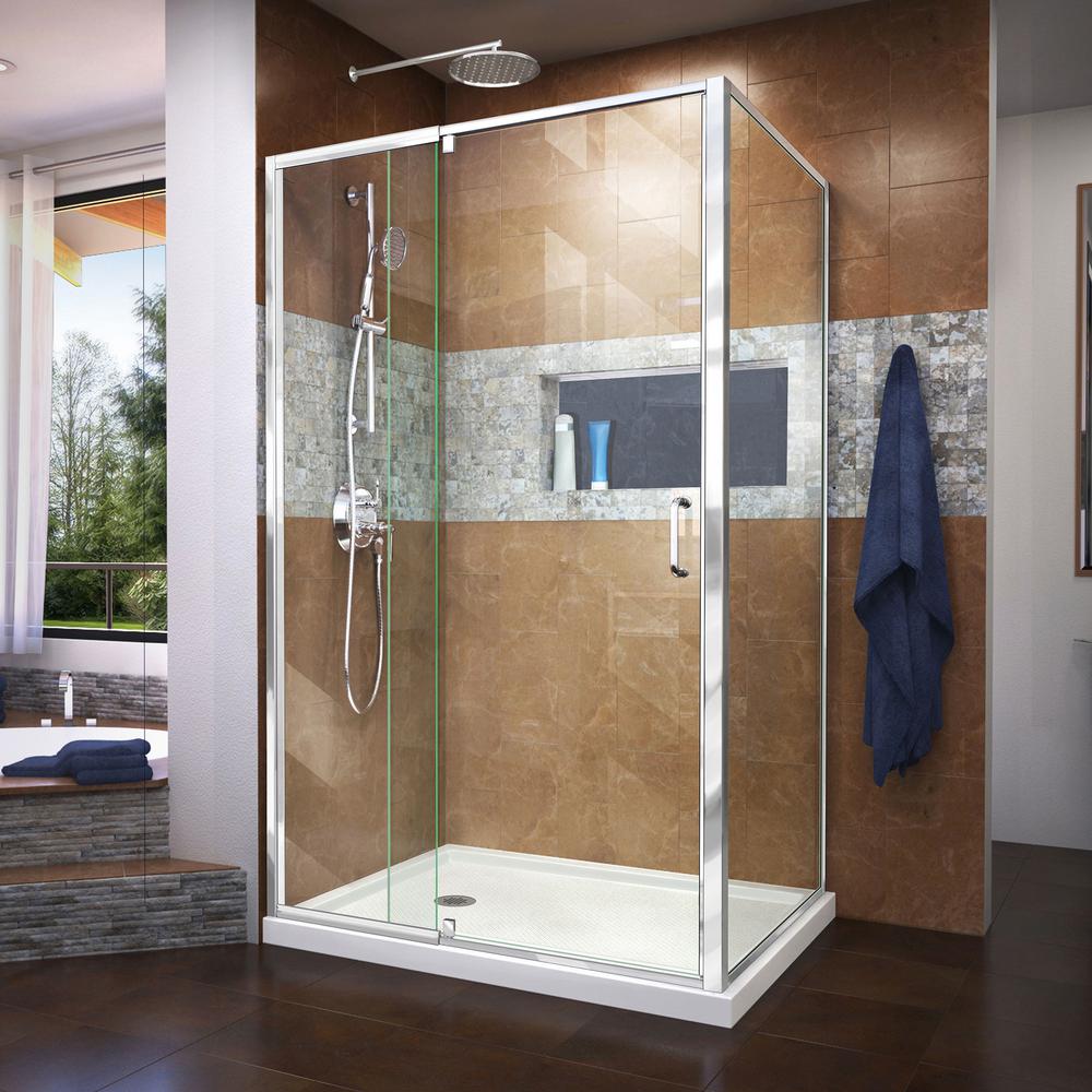 DreamLine Flex 60 In W X 36 In D X 74 75 In Framed Pivot Shower   Dreamline Alcove Shower Doors Dl 6720r 88 01 64 1000 