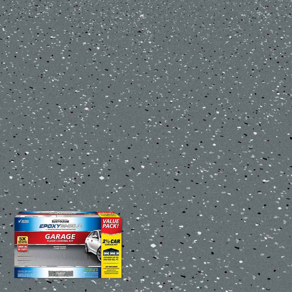 240 Oz Gray High Gloss 2.5 Car Garage Floor Kit