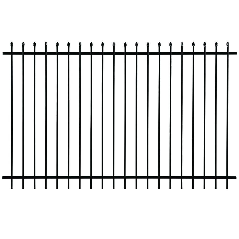 First Alert Pro Series 6 Ft H X 8 W Black Galvanized Steel 2 First Alert Pro Series 6 Ft H X 8 W Black Galvanized Steel 2 Rail Fence Panel F22ghds93x70 The Home Depot