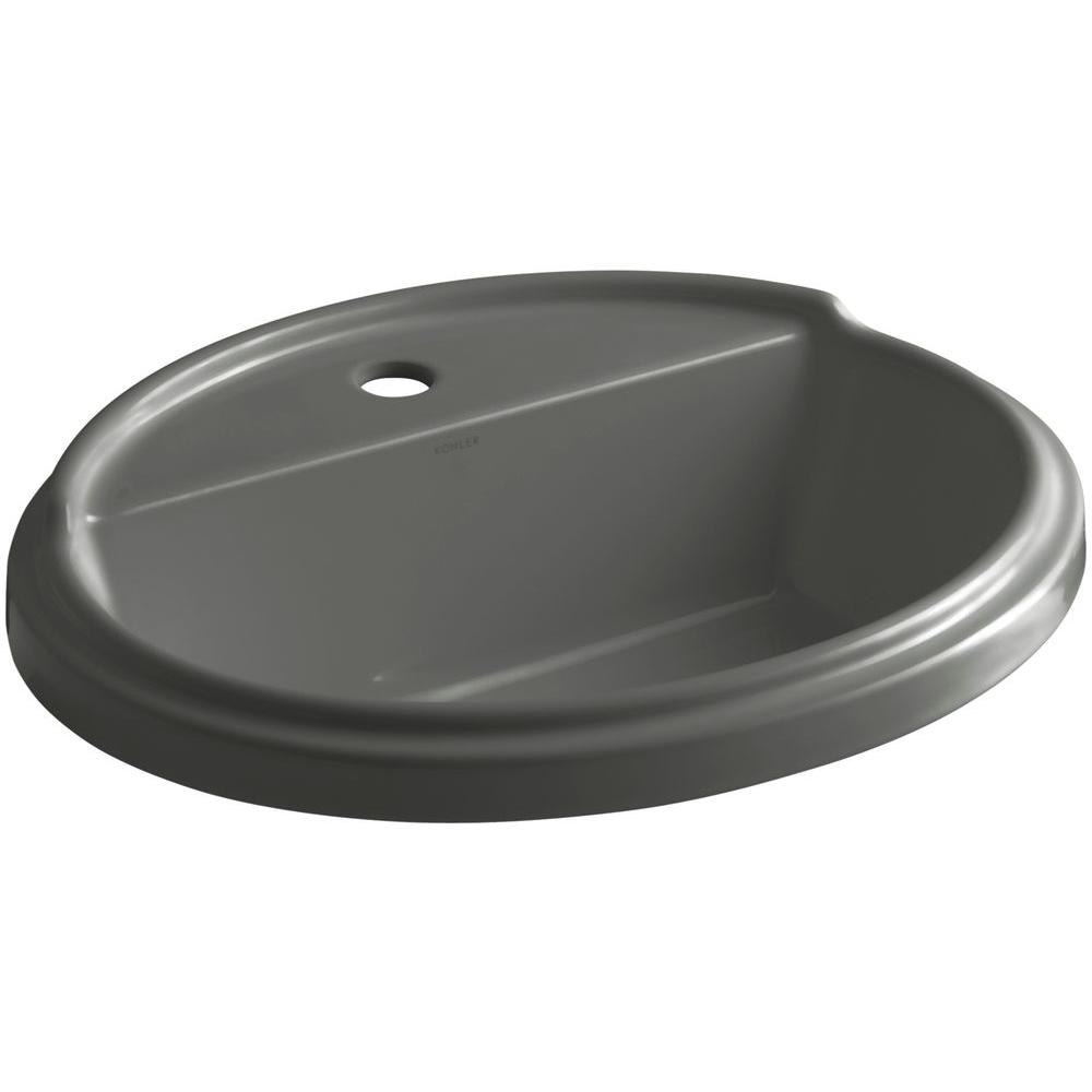 KOHLER Tresham DropIn Vitreous China Bathroom Sink in Thunder Grey