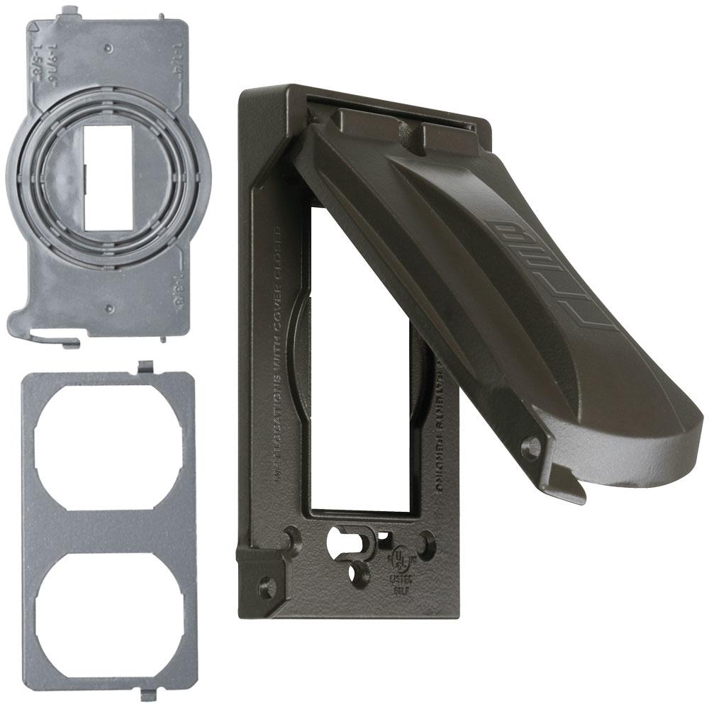 BELL Universal Flip Lid Device Covers 3 Gang Weatherproof Vertical Mount Metal