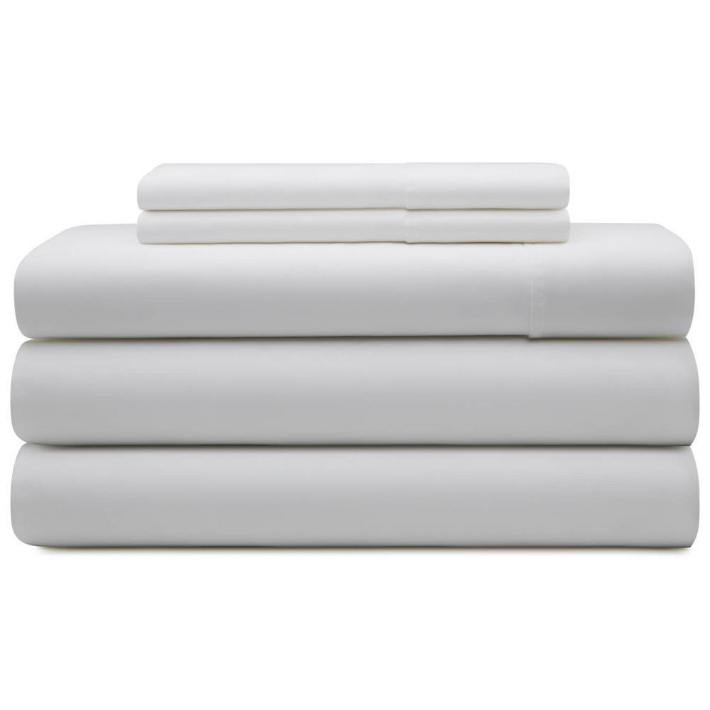 Brookside 5 Piece White Cotton Blend Split Queen Sheet Set 5 Piece White Cotton Blend Split Queen Sheet Set
