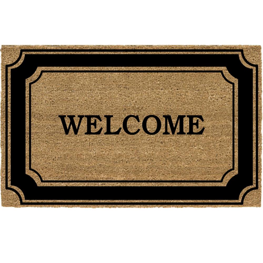 TrafficMASTER Black Border 24 inch x 36 inch Coir Welcome Door Mat by TrafficMASTER