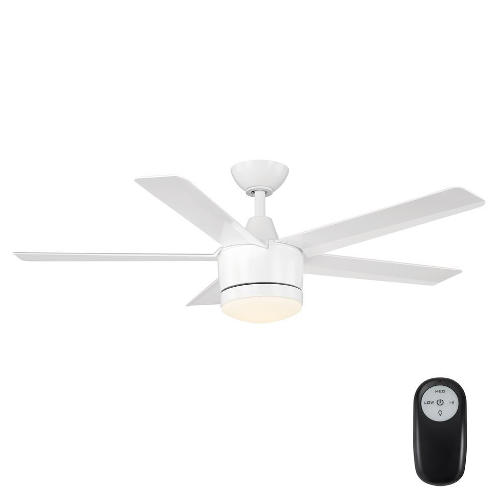 Home Decorators Collection Merwry 48 In Integrated Led Indoor White Ceiling Fan With Light Kit And Remote Control Sw1422 48in Wh The Depot - Indoor Ceiling Fan With Light Kit And Remote