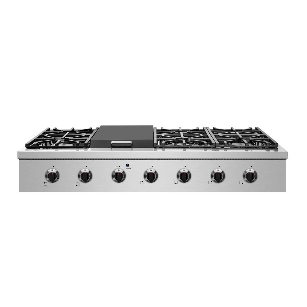 NXR Entree 36 in. Professional Style Gas Cooktop with 6Burners in Stainless Steel and Gold