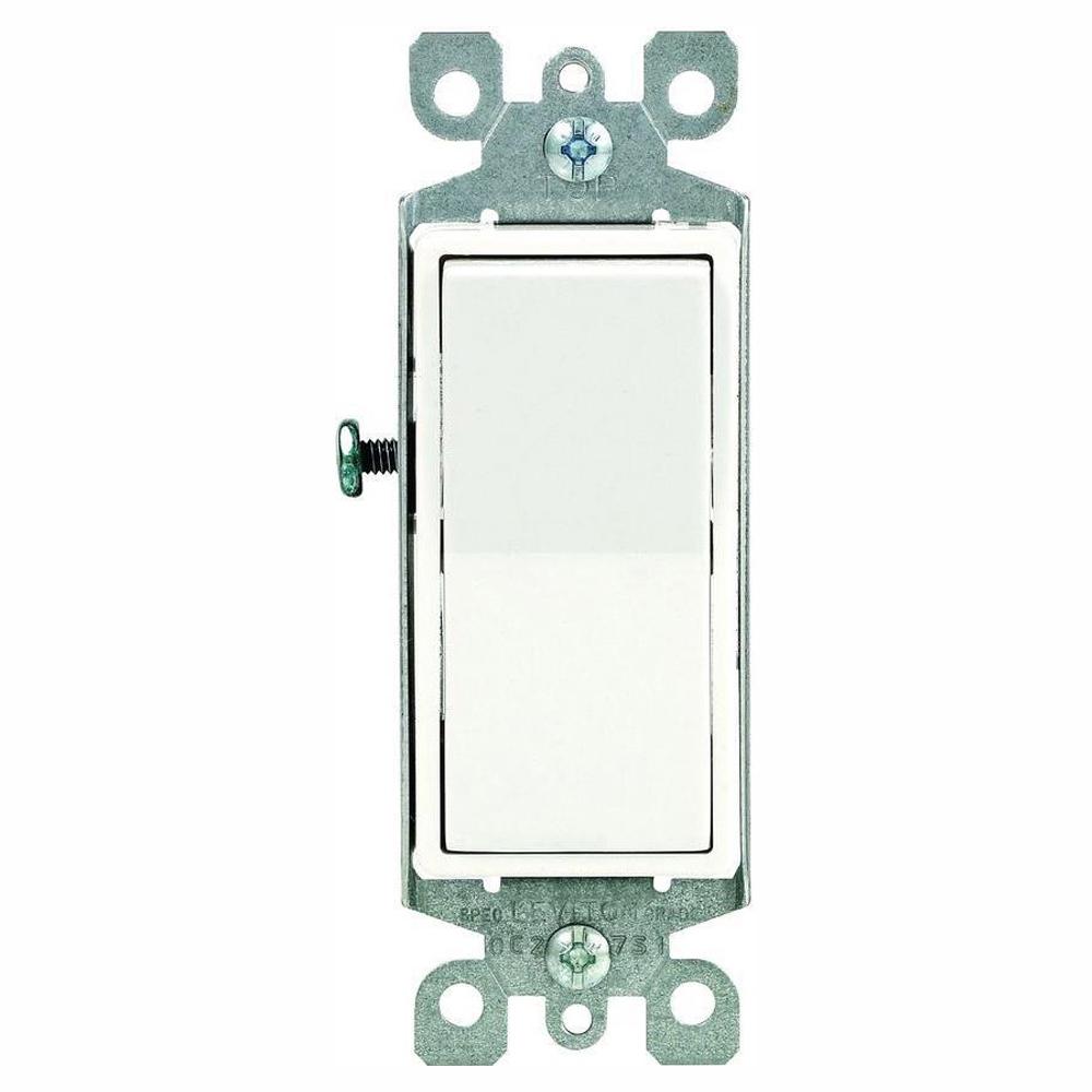 Leviton Decora 15 Amp Single Pole AC Quiet Switch, White ... leviton single pole light switch diagram 