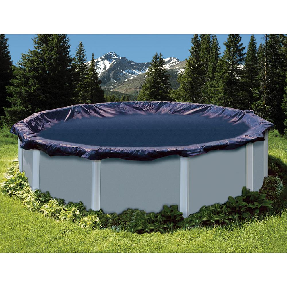Pool Covers Pools Supplies The Home Depot 22 Ft X Round Blue Above Ground Deluxe Winter Pool Cover