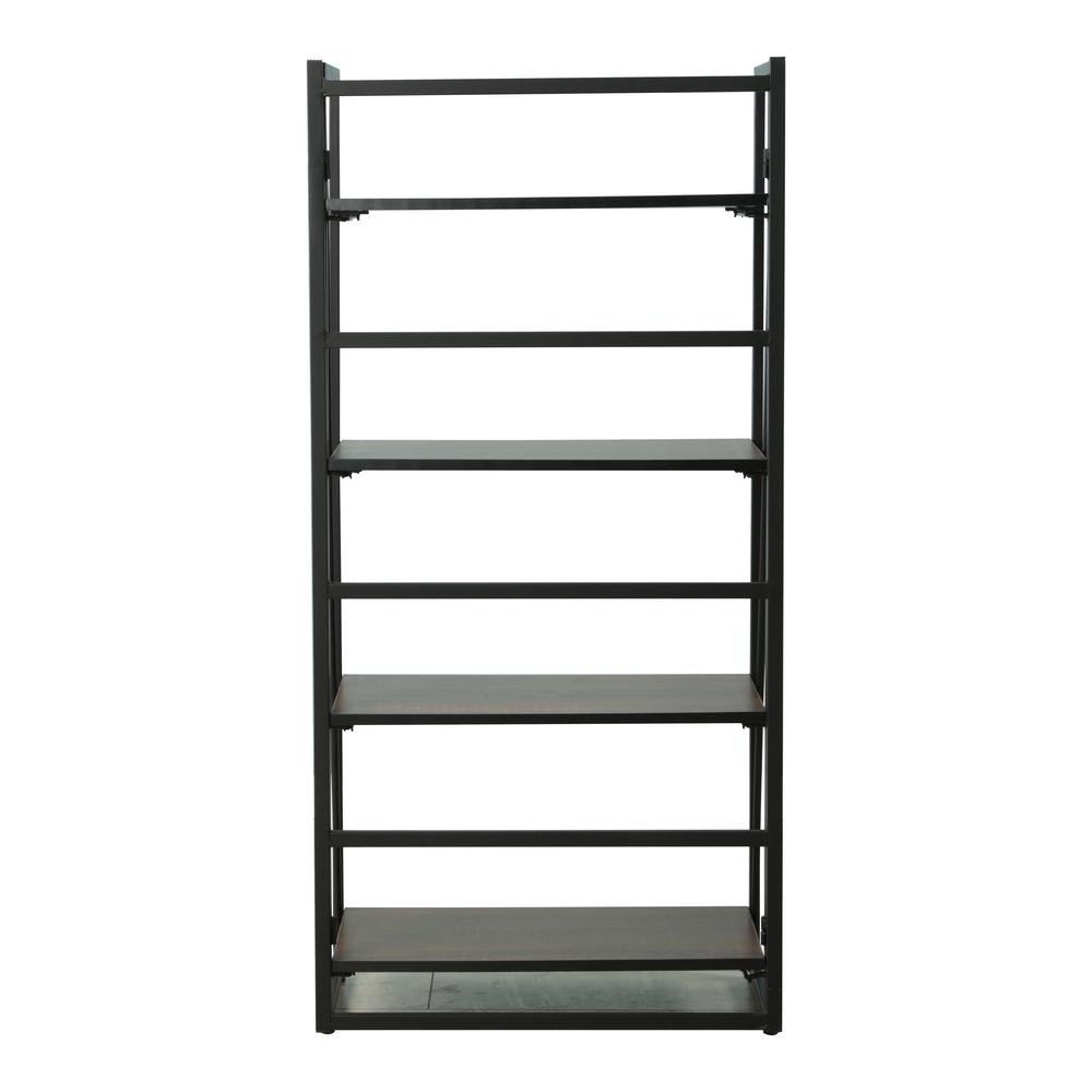 Harper Bright Designs 4 Tier Folding Metal Etagere Bookcase 4 Tier Folding Metal Etagere Bookcase